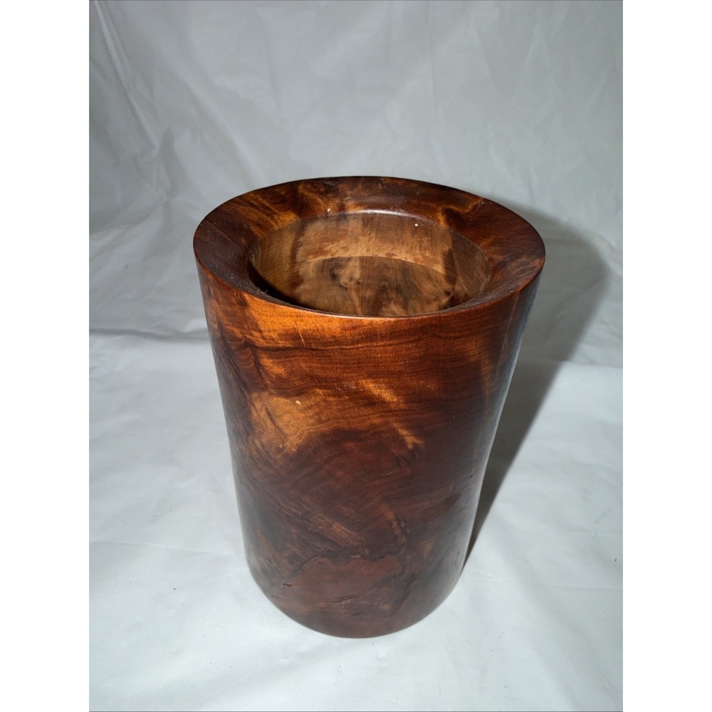 Vintage, Hand Made, Burl Root Wood Pen Holder 4"